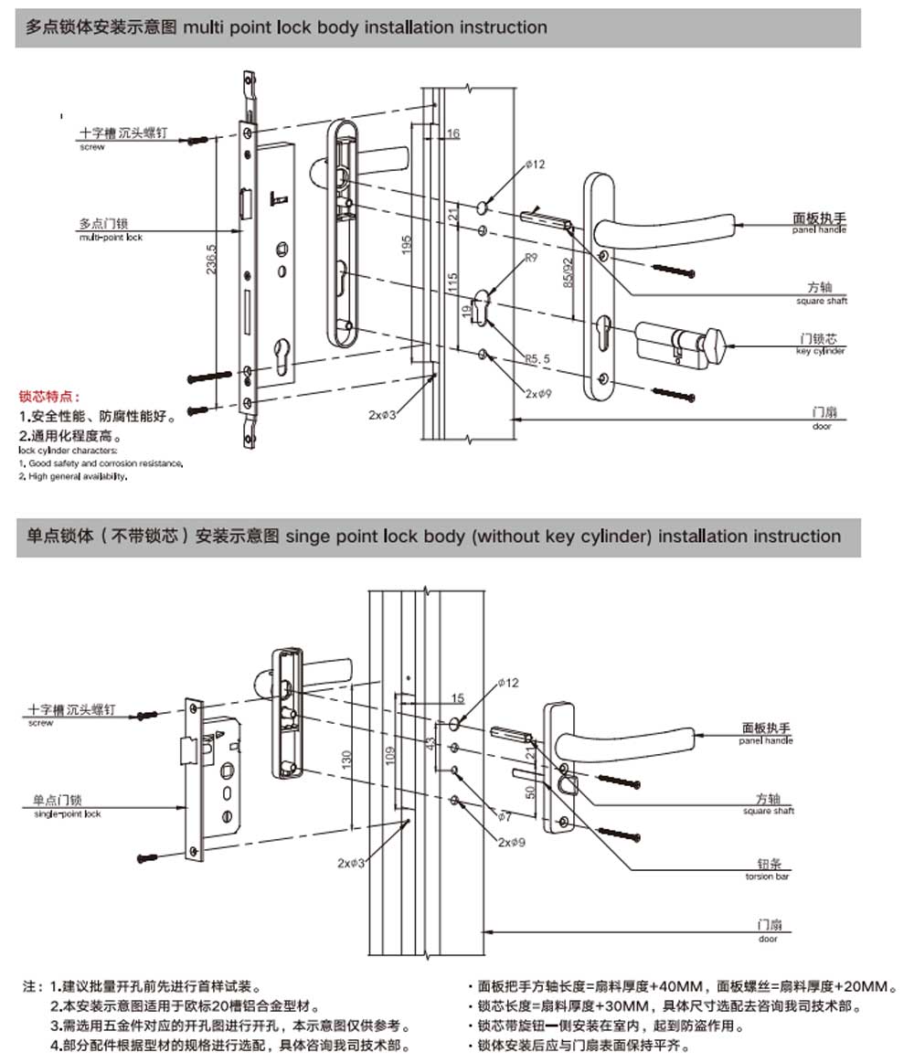 平开门五金系统